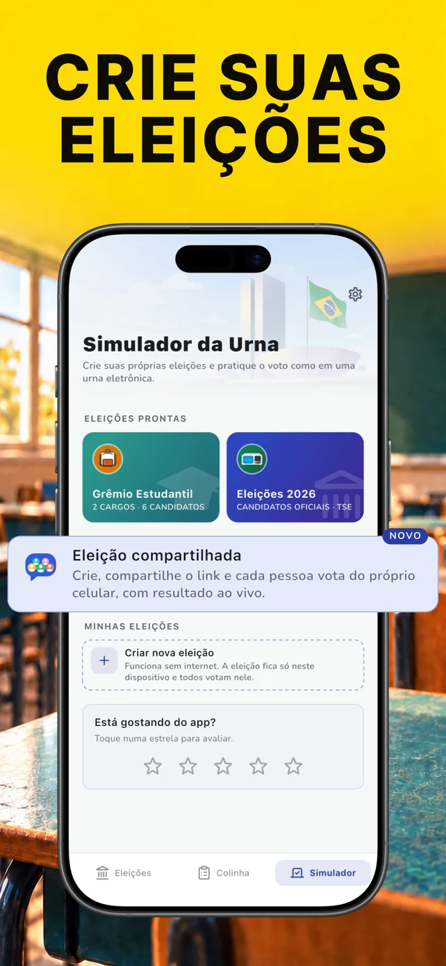 Crie suas eleições: grêmio estudantil, Eleições 2026 e eleição compartilhada